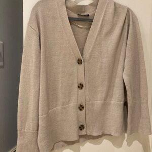 GAP 24/7 Split Hem Linen Blend Cardigan
